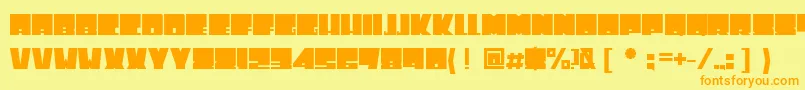Toneladanova-Schriftart – Orangefarbene Schriften auf gelbem Hintergrund