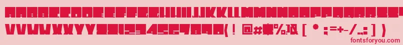 Czcionka Toneladanova – czerwone czcionki na różowym tle