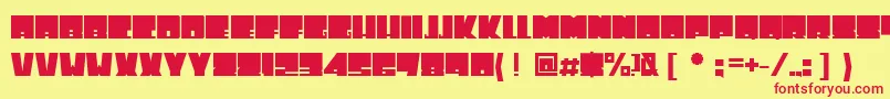 Toneladanova Font – Red Fonts on Yellow Background