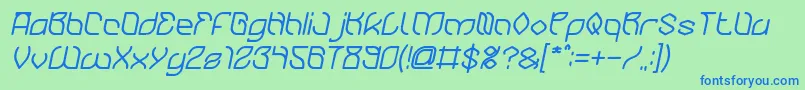 BambooChopsticksBoldItalic Font – Blue Fonts on Green Background