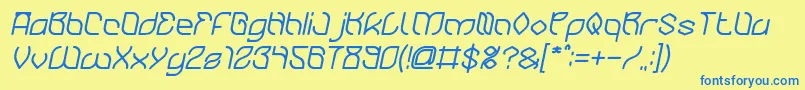 BambooChopsticksBoldItalic Font – Blue Fonts on Yellow Background