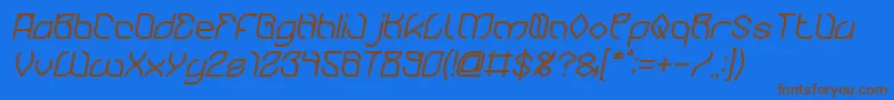 BambooChopsticksBoldItalic Font – Brown Fonts on Blue Background