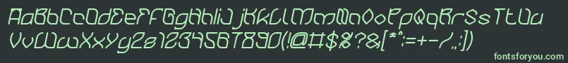 BambooChopsticksBoldItalic Font – Green Fonts on Black Background