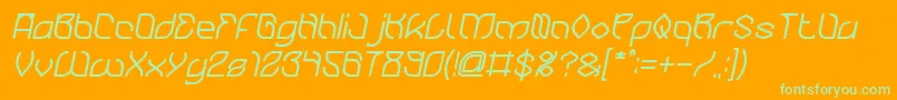 BambooChopsticksBoldItalic-Schriftart – Grüne Schriften auf orangefarbenem Hintergrund