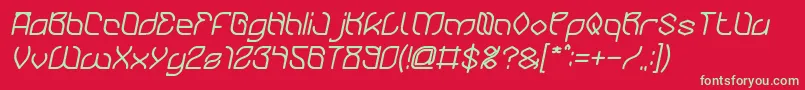 フォントBambooChopsticksBoldItalic – 赤い背景に緑の文字