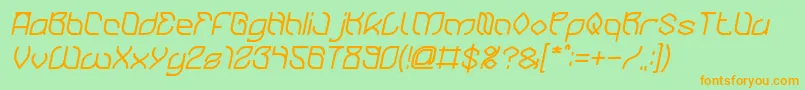 BambooChopsticksBoldItalic Font – Orange Fonts on Green Background