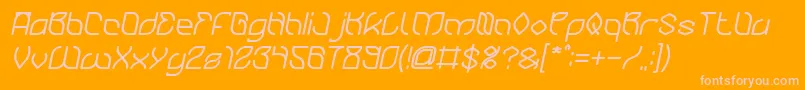 BambooChopsticksBoldItalic-Schriftart – Rosa Schriften auf orangefarbenem Hintergrund