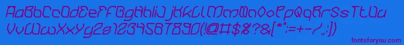 BambooChopsticksBoldItalic Font – Purple Fonts on Blue Background