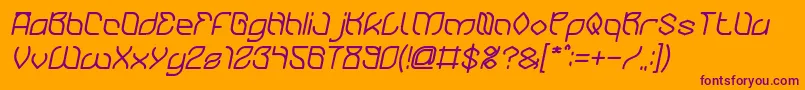 BambooChopsticksBoldItalic Font – Purple Fonts on Orange Background