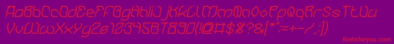 BambooChopsticksBoldItalic-Schriftart – Rote Schriften auf violettem Hintergrund