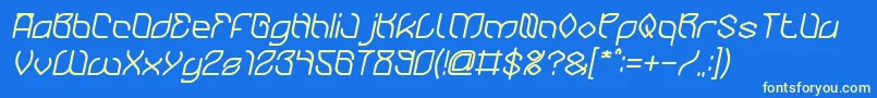 BambooChopsticksBoldItalic Font – Yellow Fonts on Blue Background