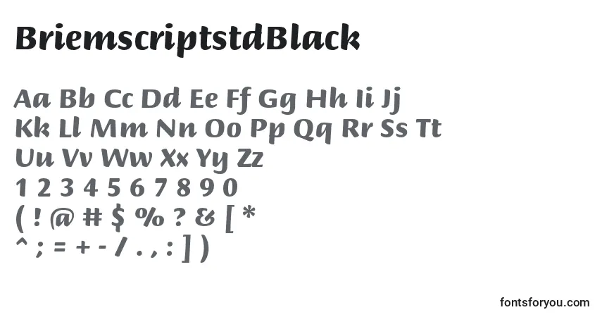 Czcionka BriemscriptstdBlack – alfabet, cyfry, specjalne znaki
