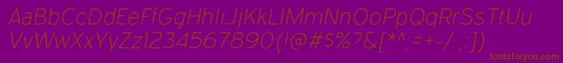 ExpresswayxlItalic Font – Brown Fonts on Purple Background
