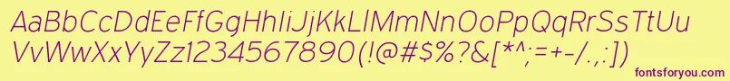 ExpresswayxlItalic-Schriftart – Violette Schriften auf gelbem Hintergrund