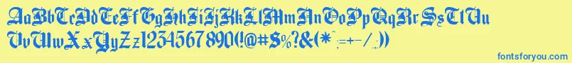 Beckett Font – Blue Fonts on Yellow Background