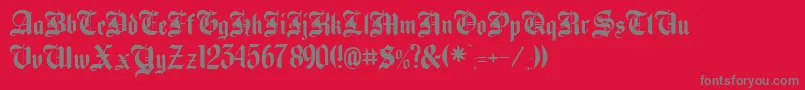 Beckett-Schriftart – Graue Schriften auf rotem Hintergrund