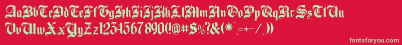 Beckett Font – Green Fonts on Red Background