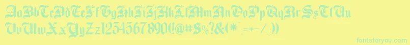 Beckett Font – Green Fonts on Yellow Background