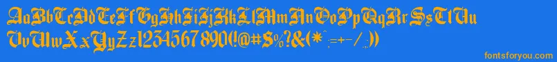 More about Beckett Font Beckett Font – Orange Fonts on Blue Background