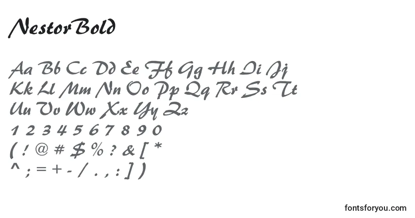 Schriftart NestorBold – Alphabet, Zahlen, spezielle Symbole