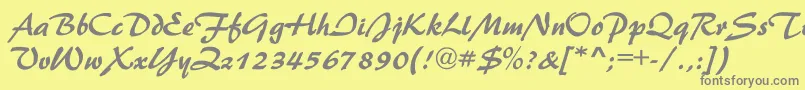 フォントNestorBold – 黄色の背景に灰色の文字