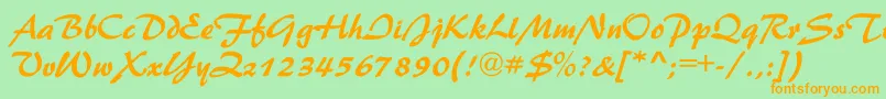 NestorBold Font – Orange Fonts on Green Background