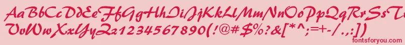 フォントNestorBold – ピンクの背景に赤い文字