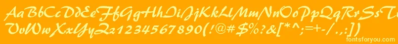 NestorBold Font – Yellow Fonts on Orange Background
