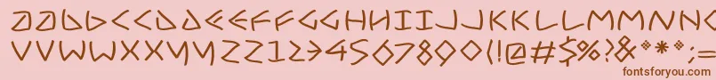 Police UncialfiftysoftBold – polices brunes sur fond rose