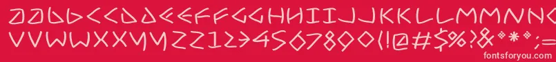 Fonte UncialfiftysoftBold – fontes rosa em um fundo vermelho
