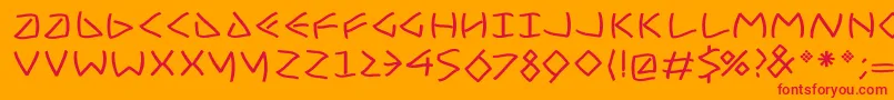 UncialfiftysoftBold Font – Red Fonts on Orange Background