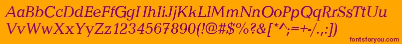 CanyonItalic Font – Purple Fonts on Orange Background