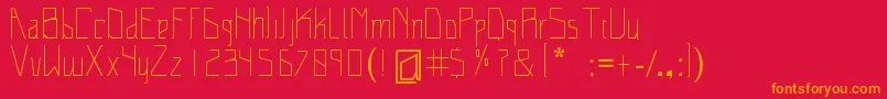 フォントSpaceFont – 赤い背景にオレンジの文字