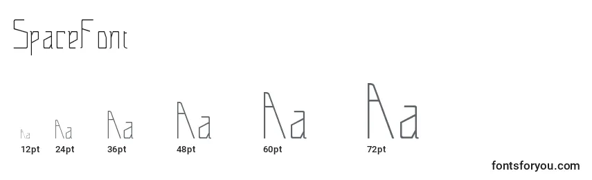 SpaceFont Font Sizes