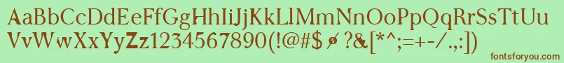 WcAddendumLight Font – Brown Fonts on Green Background