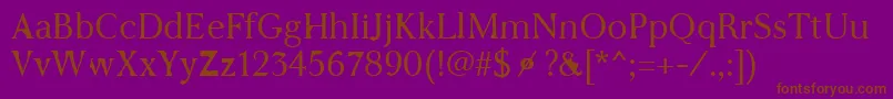 WcAddendumLight Font – Brown Fonts on Purple Background