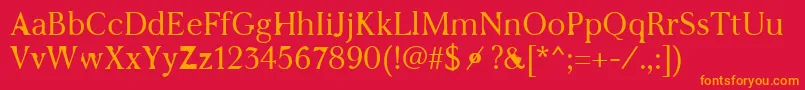 WcAddendumLight Font – Orange Fonts on Red Background