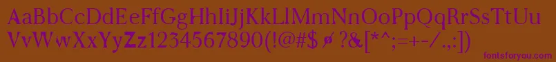 Шрифт WcAddendumLight – фиолетовые шрифты на коричневом фоне