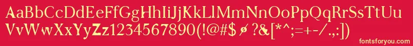 WcAddendumLight Font – Yellow Fonts on Red Background