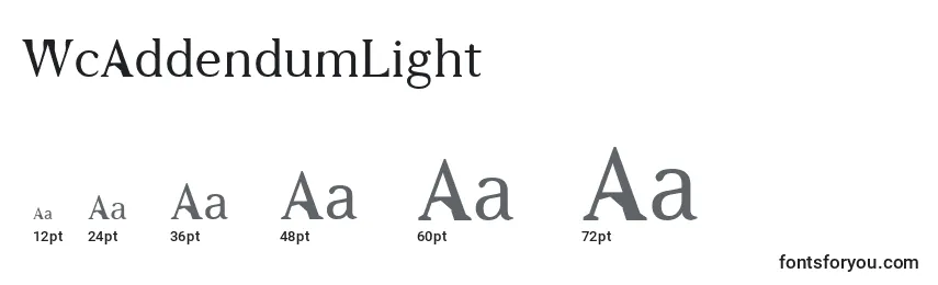 WcAddendumLight Font Sizes