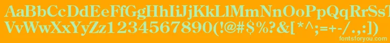 Agcenturyoldstylecyr Font – Green Fonts on Orange Background