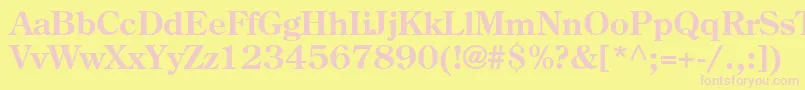 Agcenturyoldstylecyr Font – Pink Fonts on Yellow Background