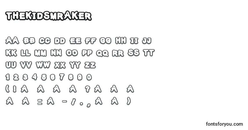 A fonte TheKidsMraker – alfabeto, números, caracteres especiais