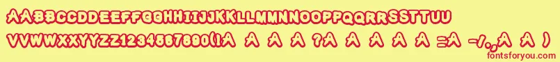 TheKidsMraker Font – Red Fonts on Yellow Background