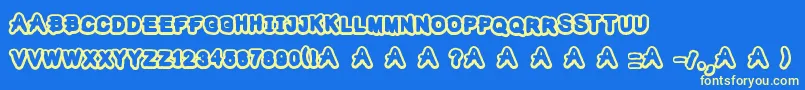 TheKidsMraker Font – Yellow Fonts on Blue Background