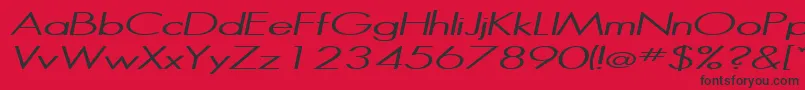 HalibutItalic-Schriftart – Schwarze Schriften auf rotem Hintergrund