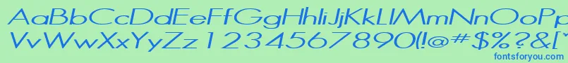 HalibutItalic-fontti – siniset fontit vihreällä taustalla