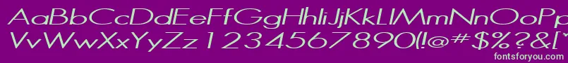 Fonte HalibutItalic – fontes verdes em um fundo violeta