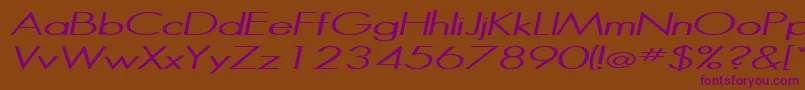フォントHalibutItalic – 紫色のフォント、茶色の背景