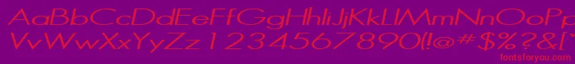 HalibutItalic-Schriftart – Rote Schriften auf violettem Hintergrund